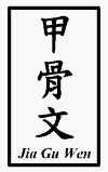 Chinese characters for the words jia gu wen