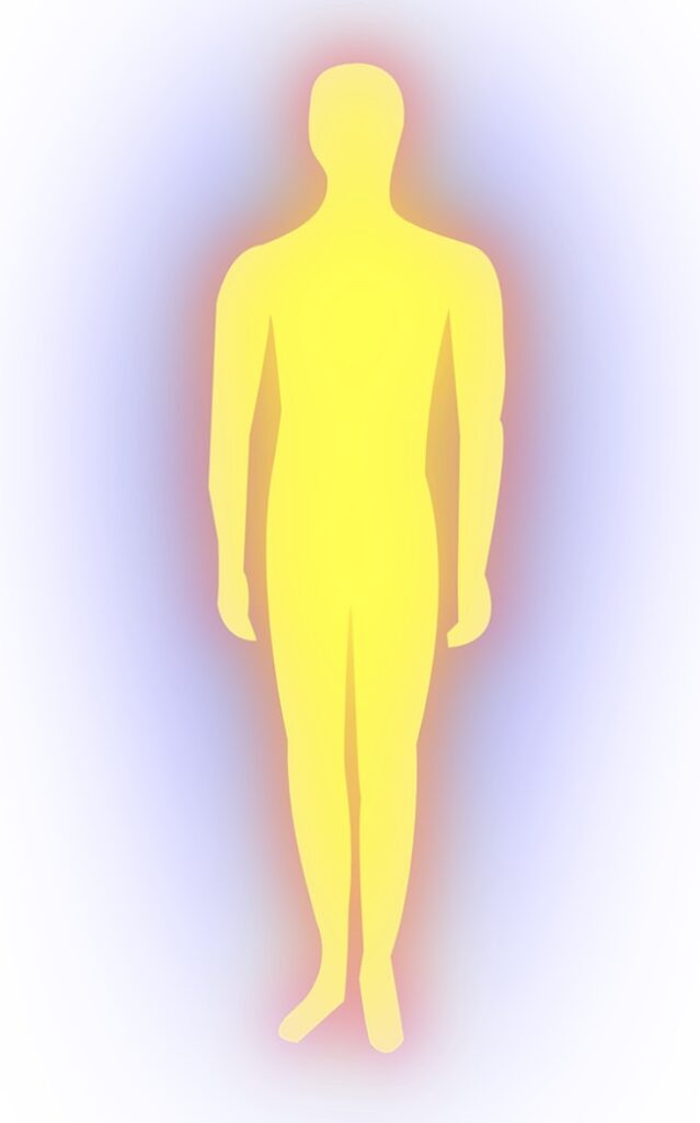 Glowing field of energy emanating from the body