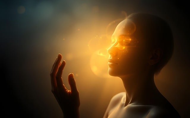 A woman taking in the chi energy through mindfulness.
