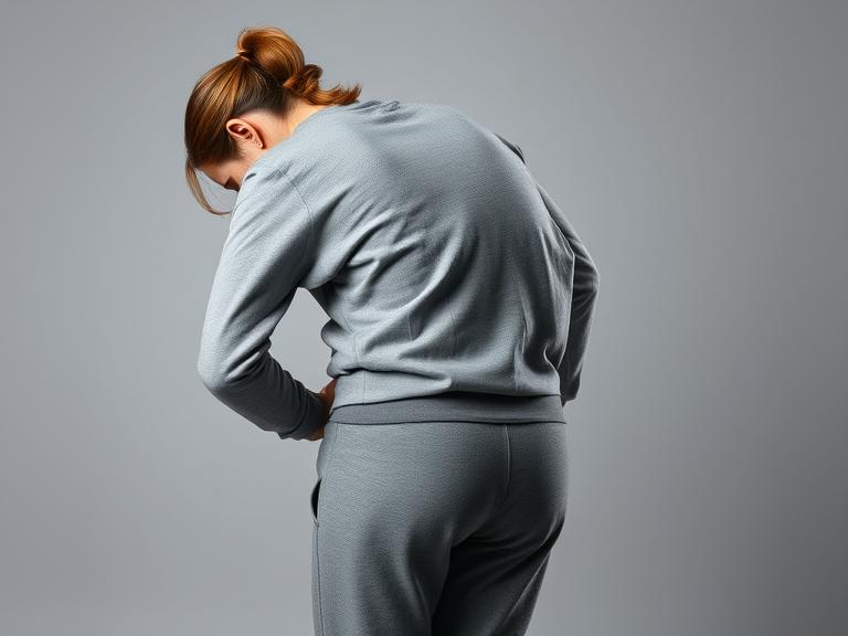 Female with severe curvature of the spine