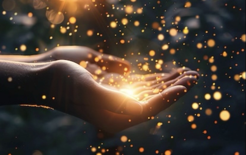 healing energy emanating from the hands