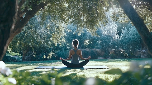 A woman sitting in stillness, practicing quiescent meditation.