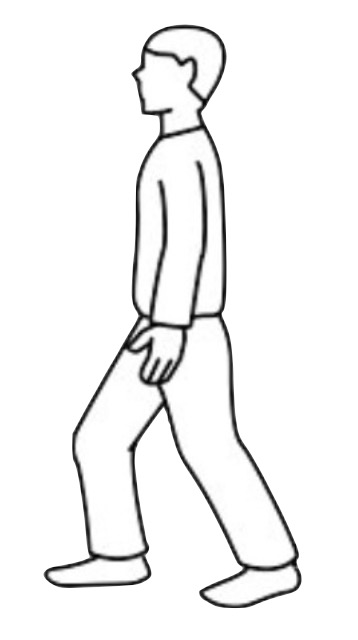 Simple illustration of practitioner in a qigong bow stance posture
